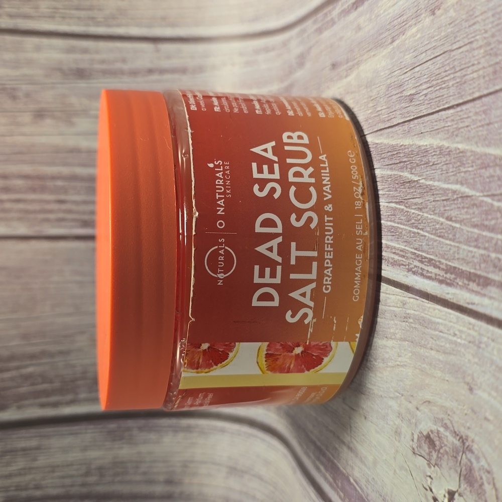 O Naturals Skincare Exfoliating Dead Sea Salt Scrub Grapefruit & Vanilla 18oz**